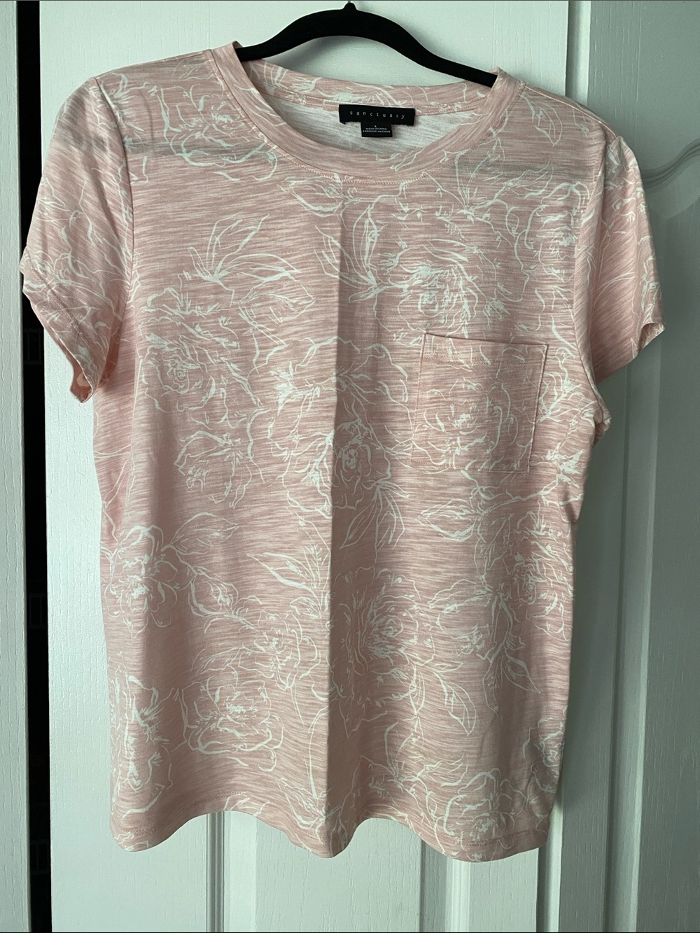 Sanctuary Light Pink Floral Pocket Tee